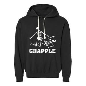 Grapple Skeleton Funny Death Halloween Garment-Dyed Fleece Hoodie