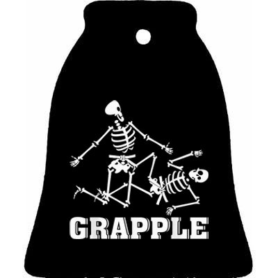 Grapple Skeleton Funny Death Halloween Ceramic Bell Ornament