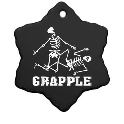 Grapple Skeleton Funny Death Halloween Ceramic Star Ornament