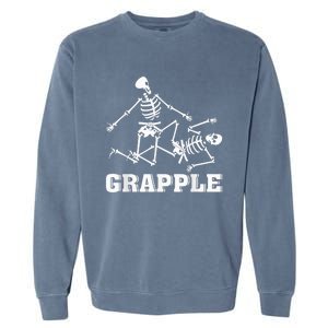 Grapple Skeleton Funny Death Halloween Garment-Dyed Sweatshirt