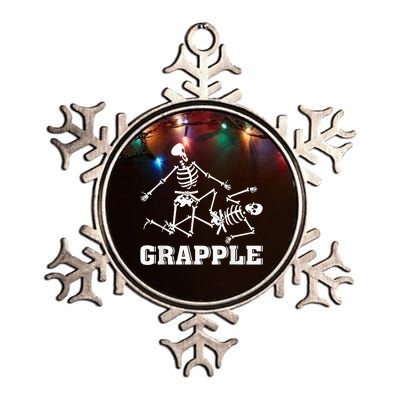 Grapple Skeleton Funny Death Halloween Metallic Star Ornament