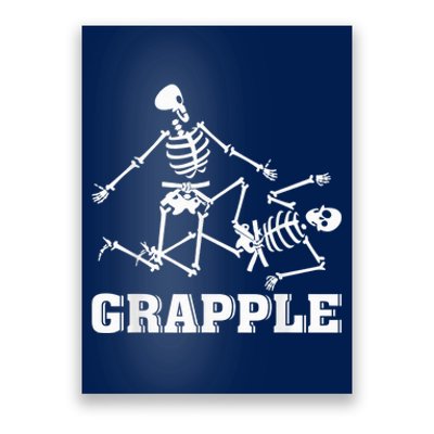 Grapple Skeleton Funny Death Halloween Poster