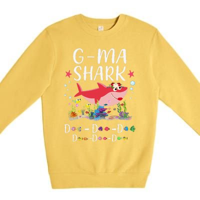 GMa Shark, Funny Mother's Day Floral Gift Premium Crewneck Sweatshirt