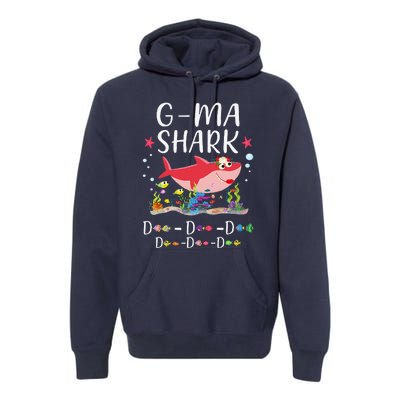 GMa Shark, Funny Mother's Day Floral Gift Premium Hoodie