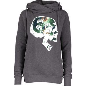 Gamer Skull Funny Video Gaming Teens Womens Funnel Neck Pullover Hood