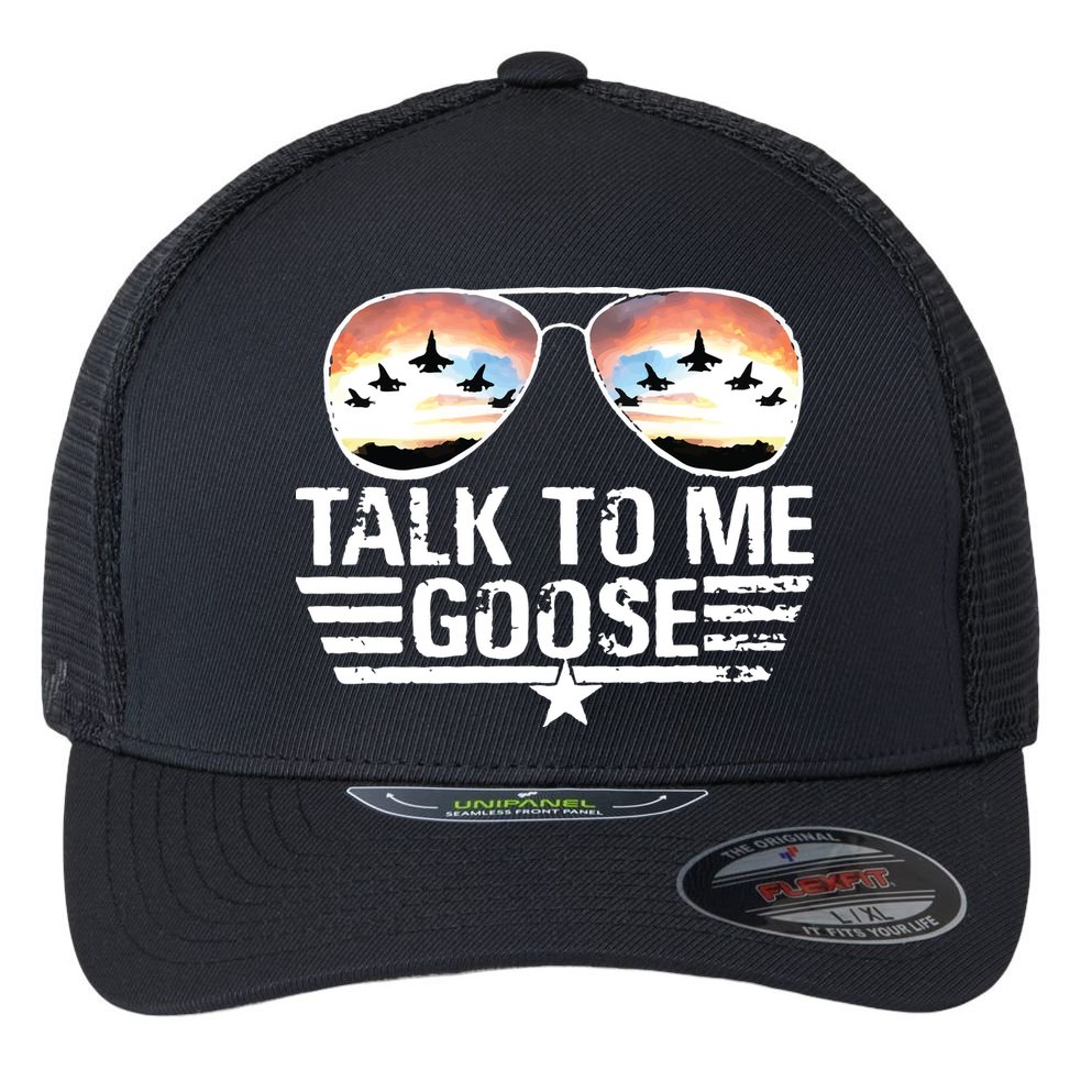 Goose Shirts Fourth Of July Talk To Me Goose Flexfit Unipanel Trucker Cap