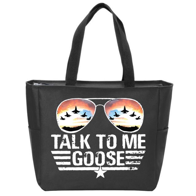 Goose Shirts Fourth Of July Talk To Me Goose Zip Tote Bag