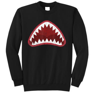 Great Shark Face Graphic Ocean Bite Lover Cool Tall Sweatshirt