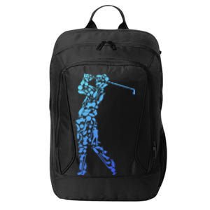 Golfer Silhouette Filled With Golf Things Gift City Backpack