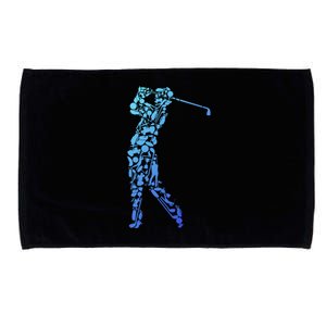 Golfer Silhouette Filled With Golf Things Gift Microfiber Hand Towel