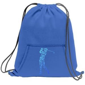 Golfer Silhouette Filled With Golf Things Gift Sweatshirt Cinch Pack Bag