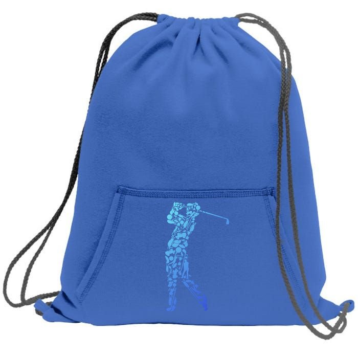 Golfer Silhouette Filled With Golf Things Gift Sweatshirt Cinch Pack Bag