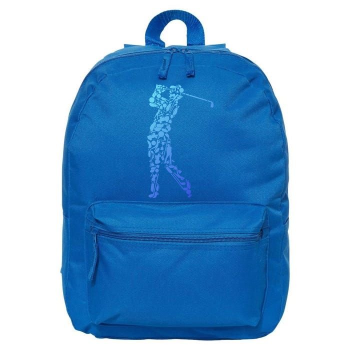 Golfer Silhouette Filled With Golf Things Gift 16 in Basic Backpack