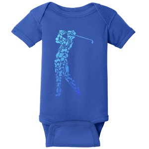 Golfer Silhouette Filled With Golf Things Gift Baby Bodysuit