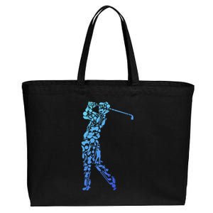 Golfer Silhouette Filled With Golf Things Gift Cotton Canvas Jumbo Tote