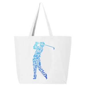 Golfer Silhouette Filled With Golf Things Gift 25L Jumbo Tote