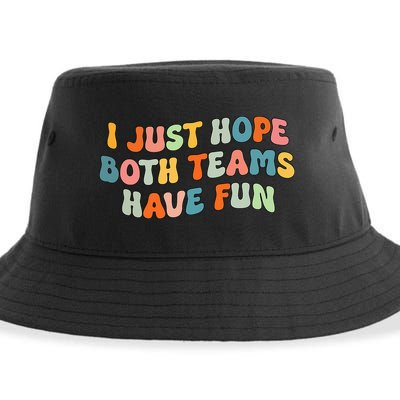 Groovy style Funny Football I Just Hope Both Teams Have Fun Sustainable Bucket Hat