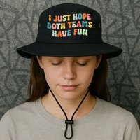 Groovy style Funny Football I Just Hope Both Teams Have Fun Bucket Hat