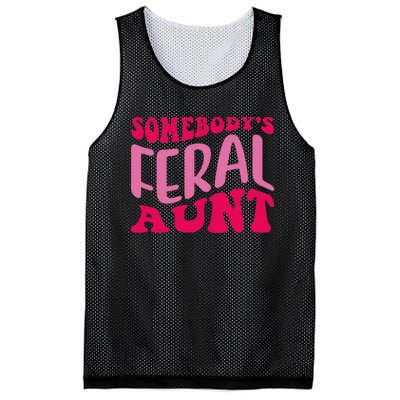 Groovy Somebody's Feral Aunt Funny Quote Mesh Reversible Basketball Jersey Tank