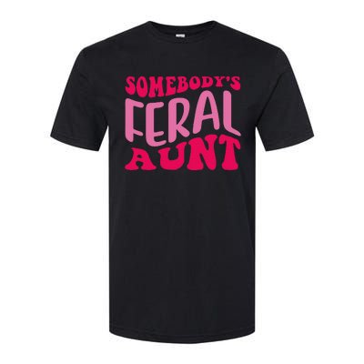 Groovy Somebody's Feral Aunt Funny Quote Softstyle® CVC T-Shirt