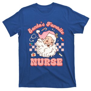  Groovy Santa's Favorite Nurse Christmas RN ER ICU  T-Shirt