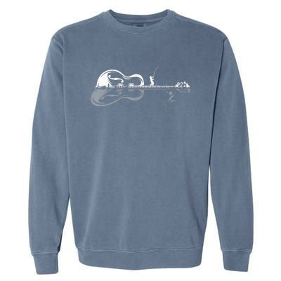 Guitarist Shark Fish Angler Fishing I Funny Guitar Player Garment-Dyed Sweatshirt