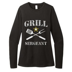 Grill Sergeant Funny Grilling BBQ Cookout Fathers Day Womens CVC Long Sleeve Shirt