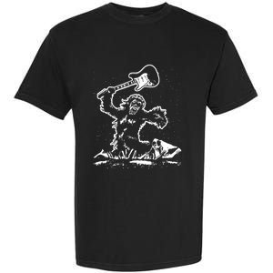 Guitar Smash Funny Bigfoot Sasquatch Garment-Dyed Heavyweight T-Shirt