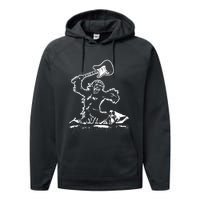 Guitar Smash Funny Bigfoot Sasquatch Performance Fleece Hoodie