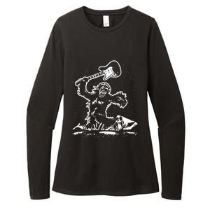 Guitar Smash Funny Bigfoot Sasquatch Womens CVC Long Sleeve Shirt