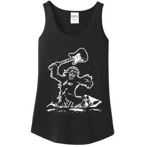 Guitar Smash Funny Bigfoot Sasquatch Ladies Essential Tank