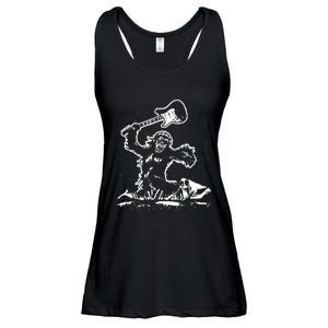 Guitar Smash Funny Bigfoot Sasquatch Ladies Essential Flowy Tank