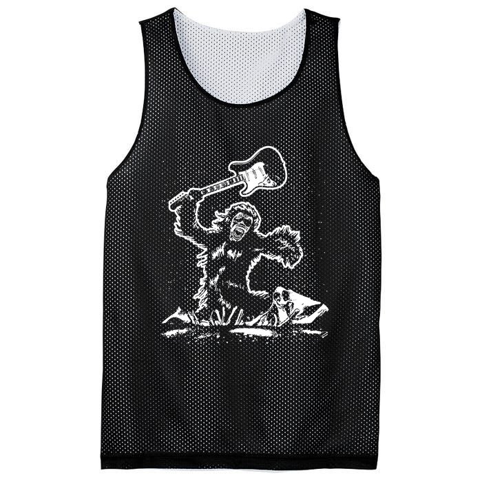 Guitar Smash Funny Bigfoot Sasquatch Mesh Reversible Basketball Jersey Tank