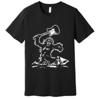 Guitar Smash Funny Bigfoot Sasquatch Premium T-Shirt