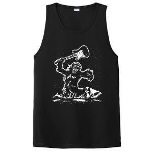 Guitar Smash Funny Bigfoot Sasquatch PosiCharge Competitor Tank