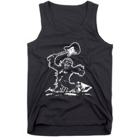 Guitar Smash Funny Bigfoot Sasquatch Tank Top