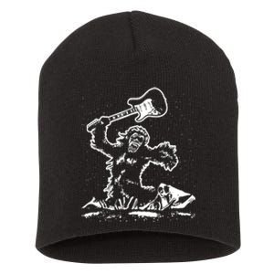 Guitar Smash Funny Bigfoot Sasquatch Short Acrylic Beanie