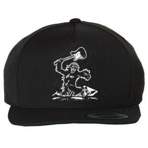 Guitar Smash Funny Bigfoot Sasquatch Wool Snapback Cap