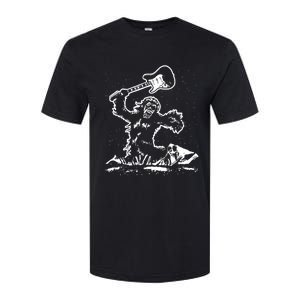 Guitar Smash Funny Bigfoot Sasquatch Softstyle CVC T-Shirt