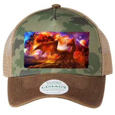 Galaxy Space Fantasy Dragon Legacy Tie Dye Trucker Hat