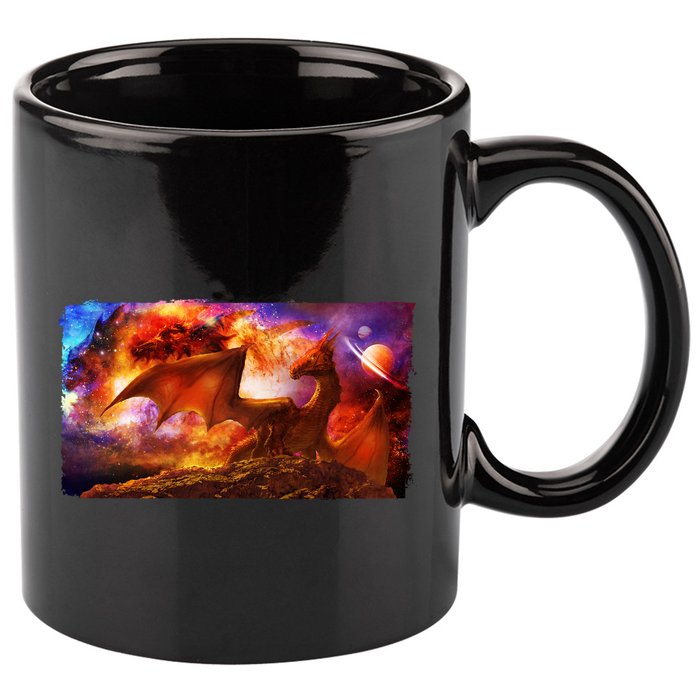 Galaxy Space Fantasy Dragon 11oz C Handle Ceramic Mug