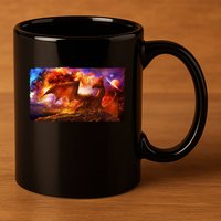 Galaxy Space Fantasy Dragon 11oz C Handle Ceramic Mug