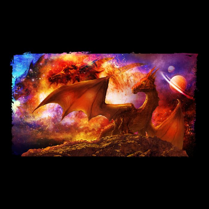 Galaxy Space Fantasy Dragon Drawstring Bag