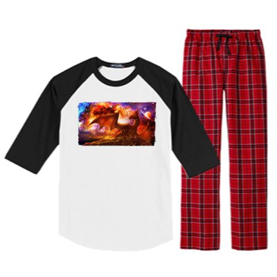 Galaxy Space Fantasy Dragon Raglan Sleeve Pajama Set