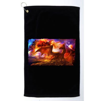 Galaxy Space Fantasy Dragon Golf Towel
