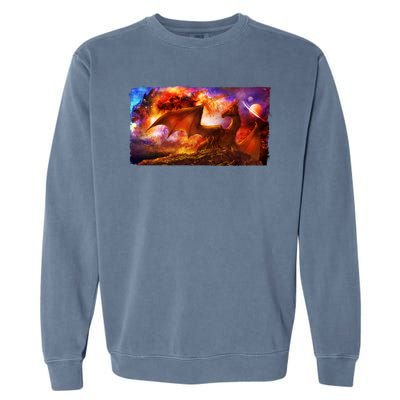 Galaxy Space Fantasy Dragon Garment-Dyed Sweatshirt