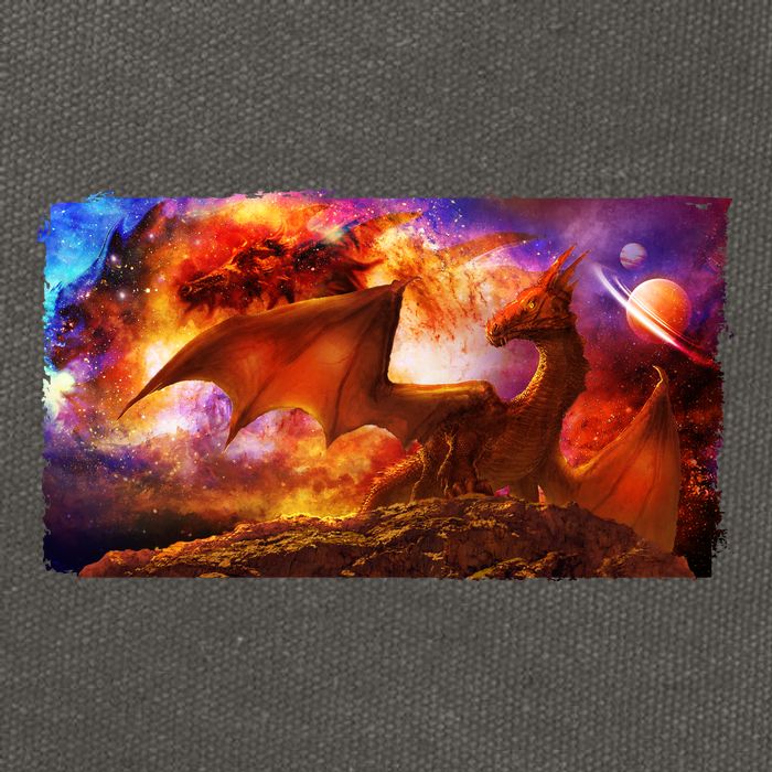 Galaxy Space Fantasy Dragon Cotton Canvas Backpack