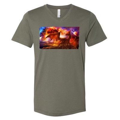 Galaxy Space Fantasy Dragon V-Neck T-Shirt