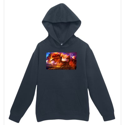 Galaxy Space Fantasy Dragon Urban Pullover Hoodie