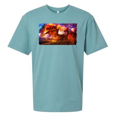 Galaxy Space Fantasy Dragon Sueded Cloud Jersey T-Shirt